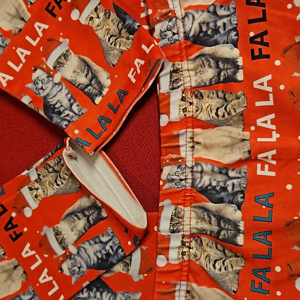 Kittens wearing Santa hats Fa la la Holiday Christmas leggings  M/L Capelli - Picture 2 of 7